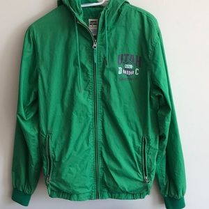 Green Hooded Bomber Jacket